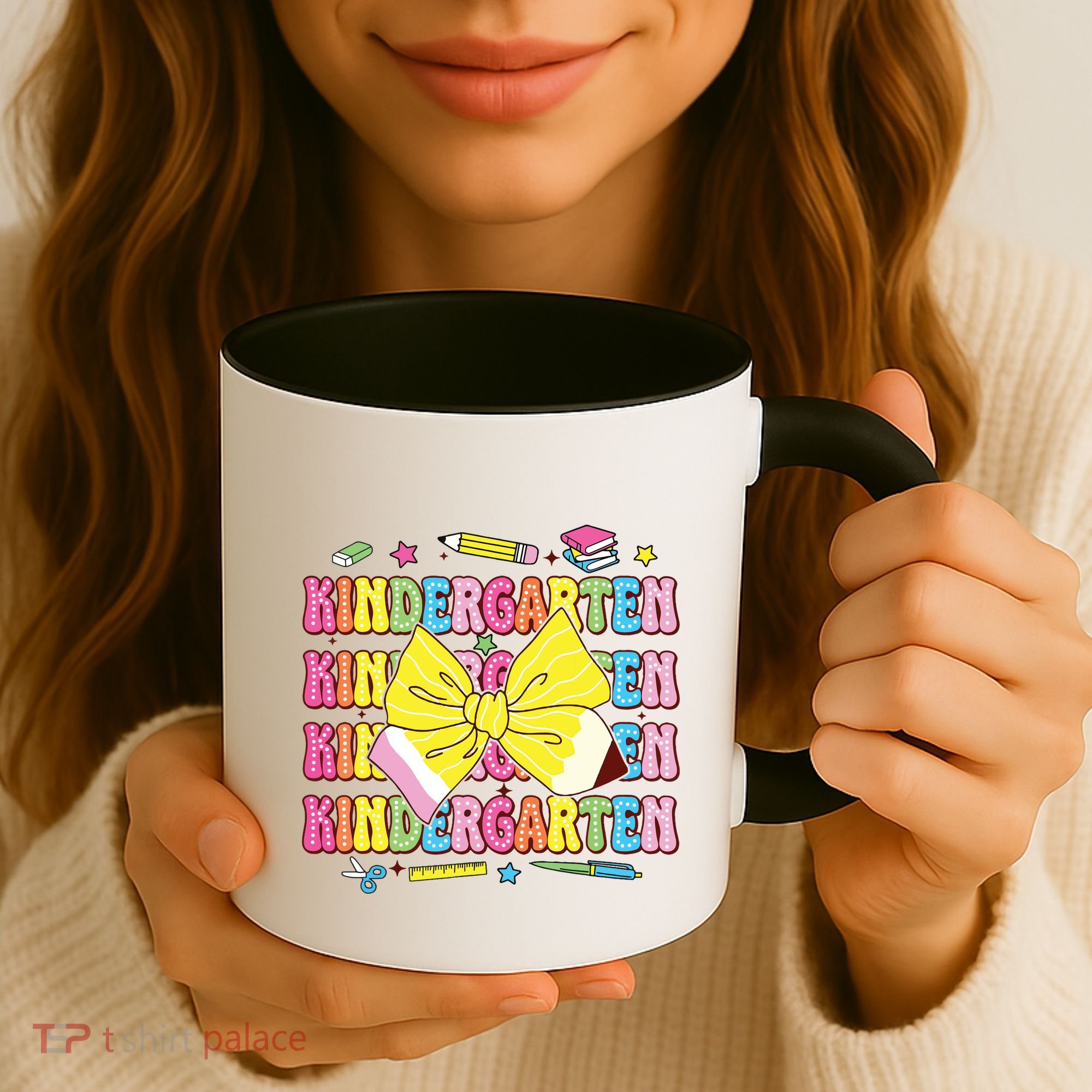 Coquette Bow Pencil Retro Kindergarten Funny Back To School Coffee Mug