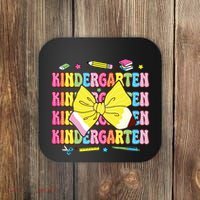 Coquette Bow Pencil Retro Kindergarten Funny Back To School Coaster thumb 0