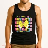 Coquette Bow Pencil Retro Kindergarten Funny Back To School Tank Top thumb 3