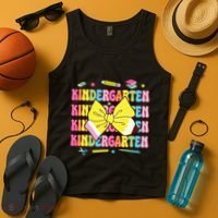Coquette Bow Pencil Retro Kindergarten Funny Back To School Tank Top thumb 4