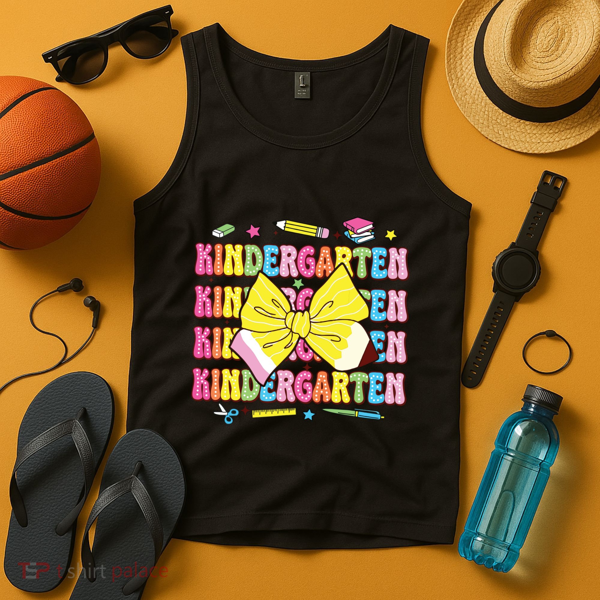 Coquette Bow Pencil Retro Kindergarten Funny Back To School Tank Top