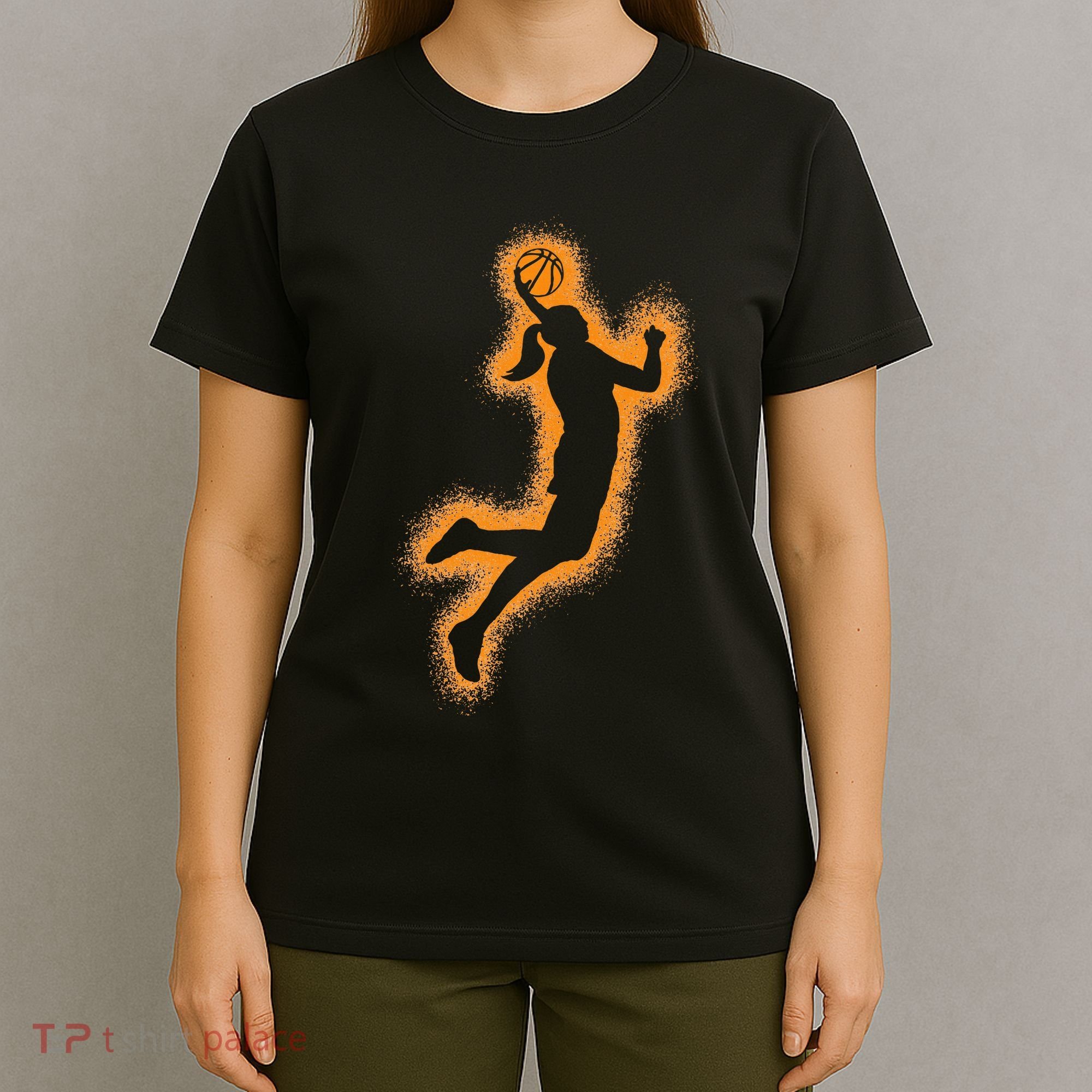 Cute Basketball Player Print Women Basketball T-Shirt