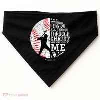 Cool Baseball Player Christian Bible Verse USA-Made Doggie Bandana thumb 0