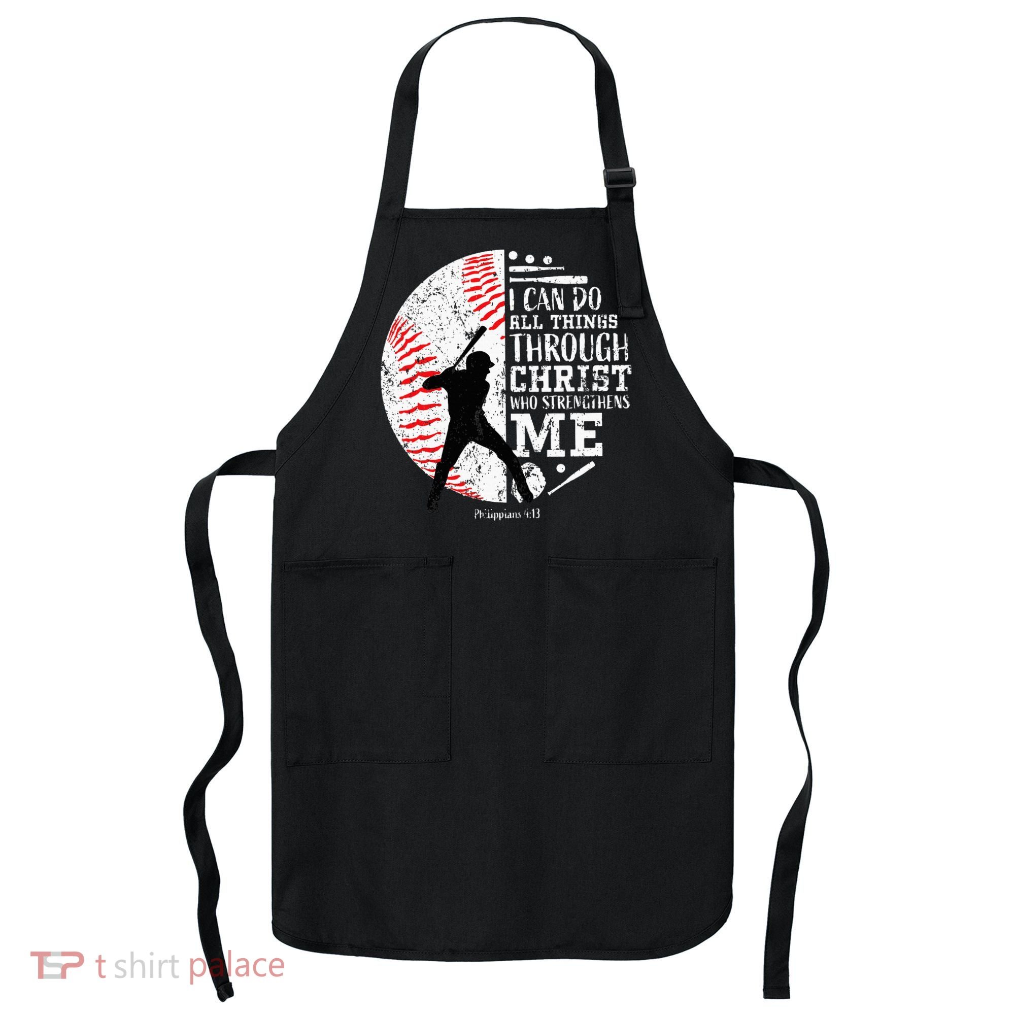 Cool Baseball Player Christian Bible Verse Apron