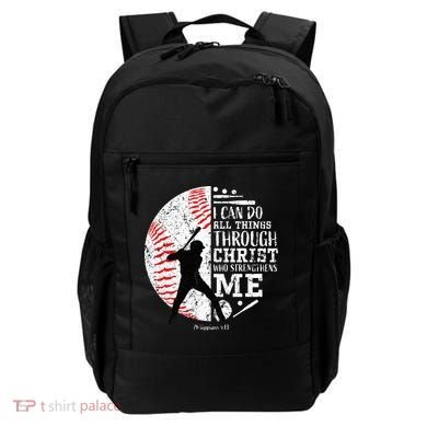 Cool Baseball Player Christian Bible Verse Backpack