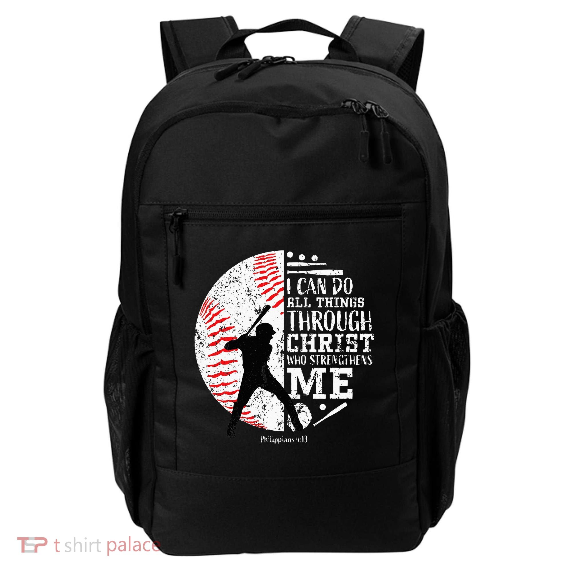 Cool Baseball Player Christian Bible Verse Backpack