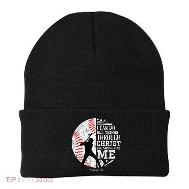 Cool Baseball Player Christian Bible Verse Beanie