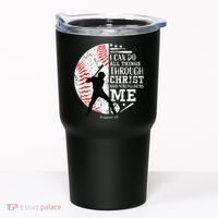 Cool Baseball Player Christian Bible Verse Tumbler thumb 0