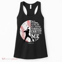 Cool Baseball Player Christian Bible Verse Women's Tank Top thumb 0