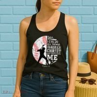 Cool Baseball Player Christian Bible Verse Women's Tank Top thumb 2