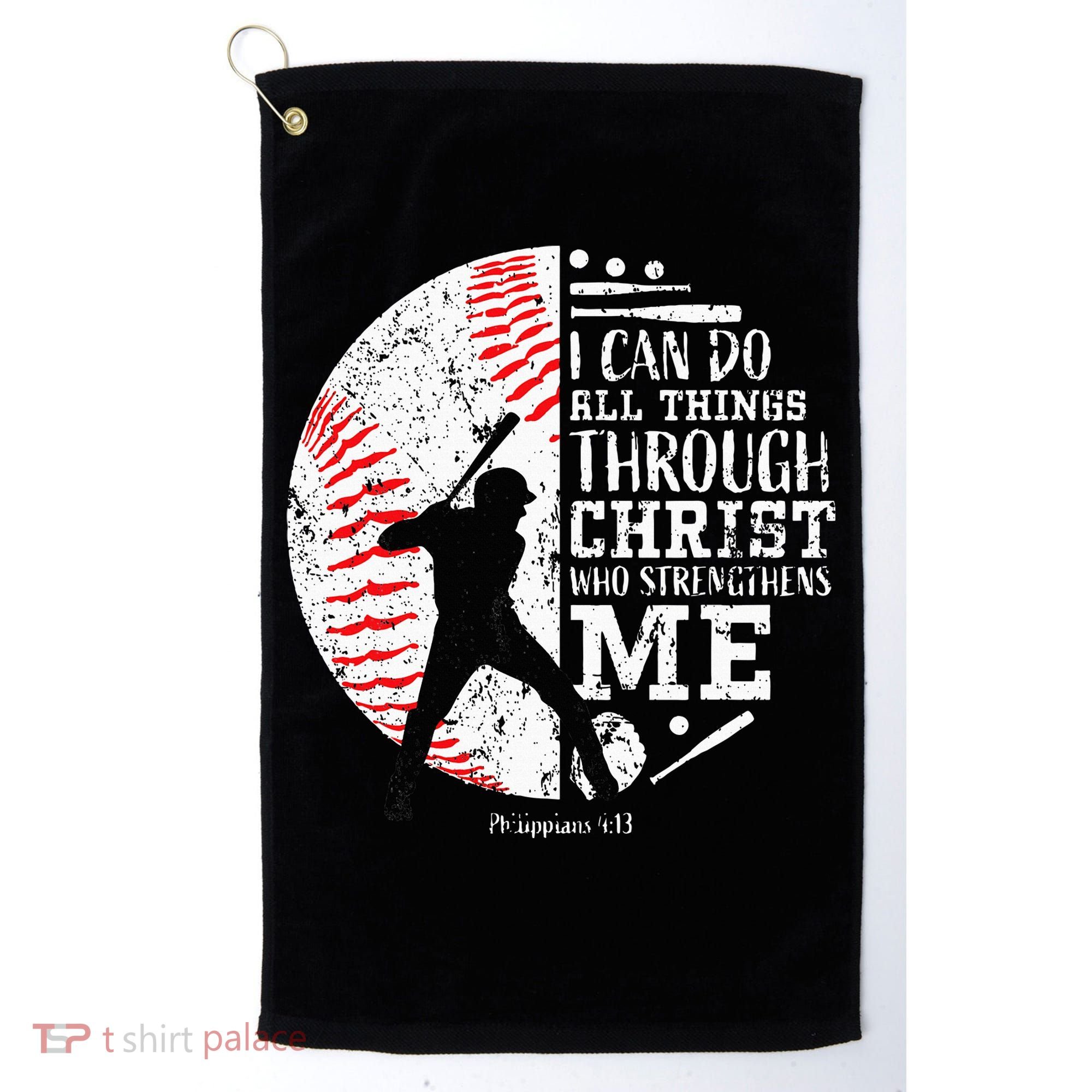 Cool Baseball Player Christian Bible Verse Golf Towel