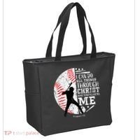 Cool Baseball Player Christian Bible Verse Tote Bag thumb 2