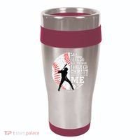 Cool Baseball Player Christian Bible Verse 16oz Travel Tumbler thumb 0
