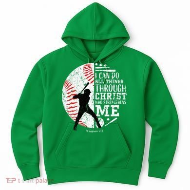 Cool Baseball Player Christian Bible Verse Hoodie