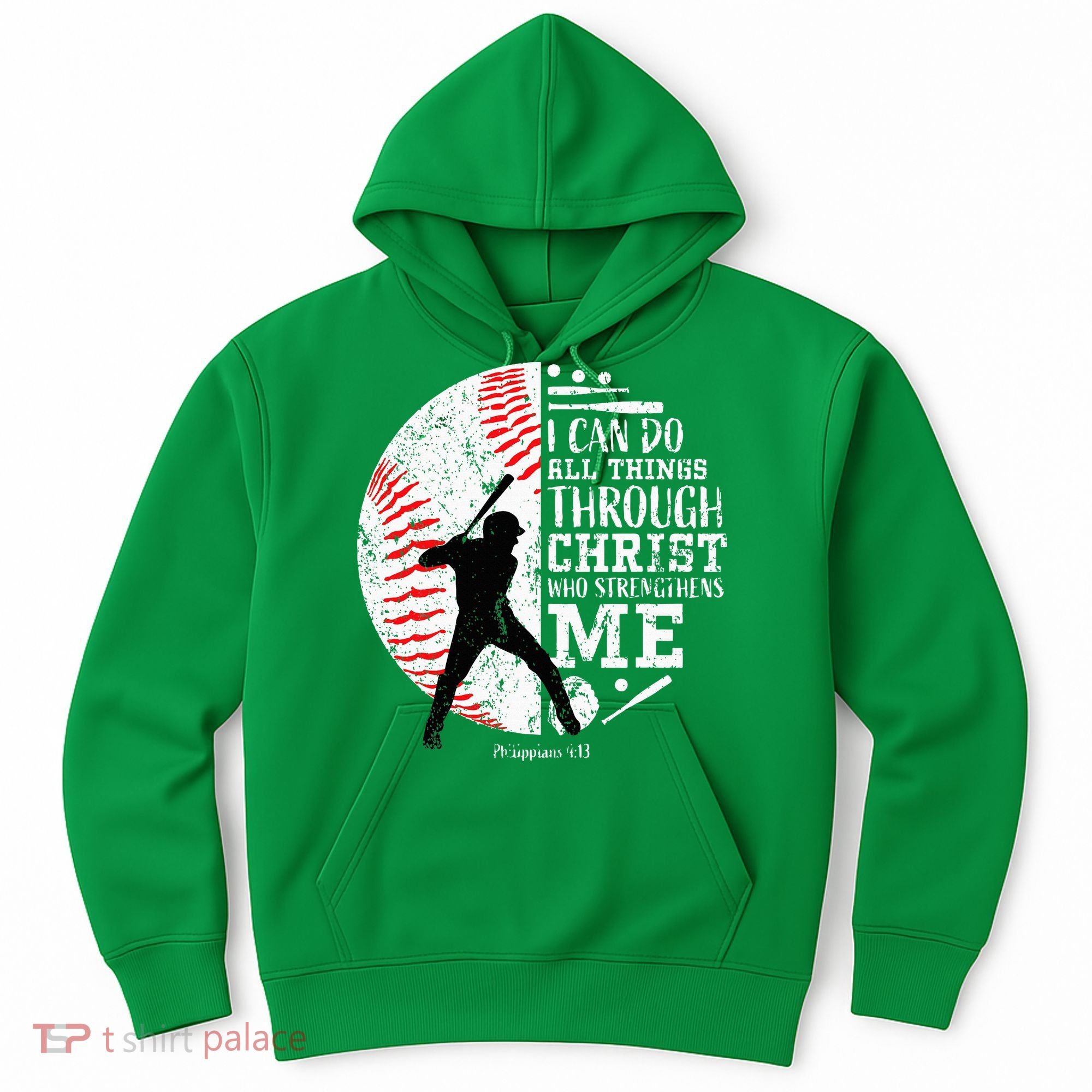 Cool Baseball Player Christian Bible Verse Hoodie