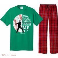 Cool Baseball Player Christian Bible Verse Pajama Set thumb 0