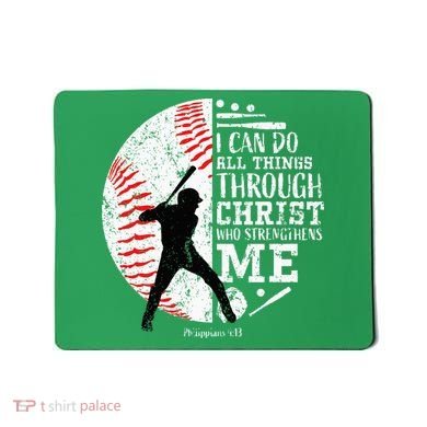 Cool Baseball Player Christian Bible Verse Mousepad