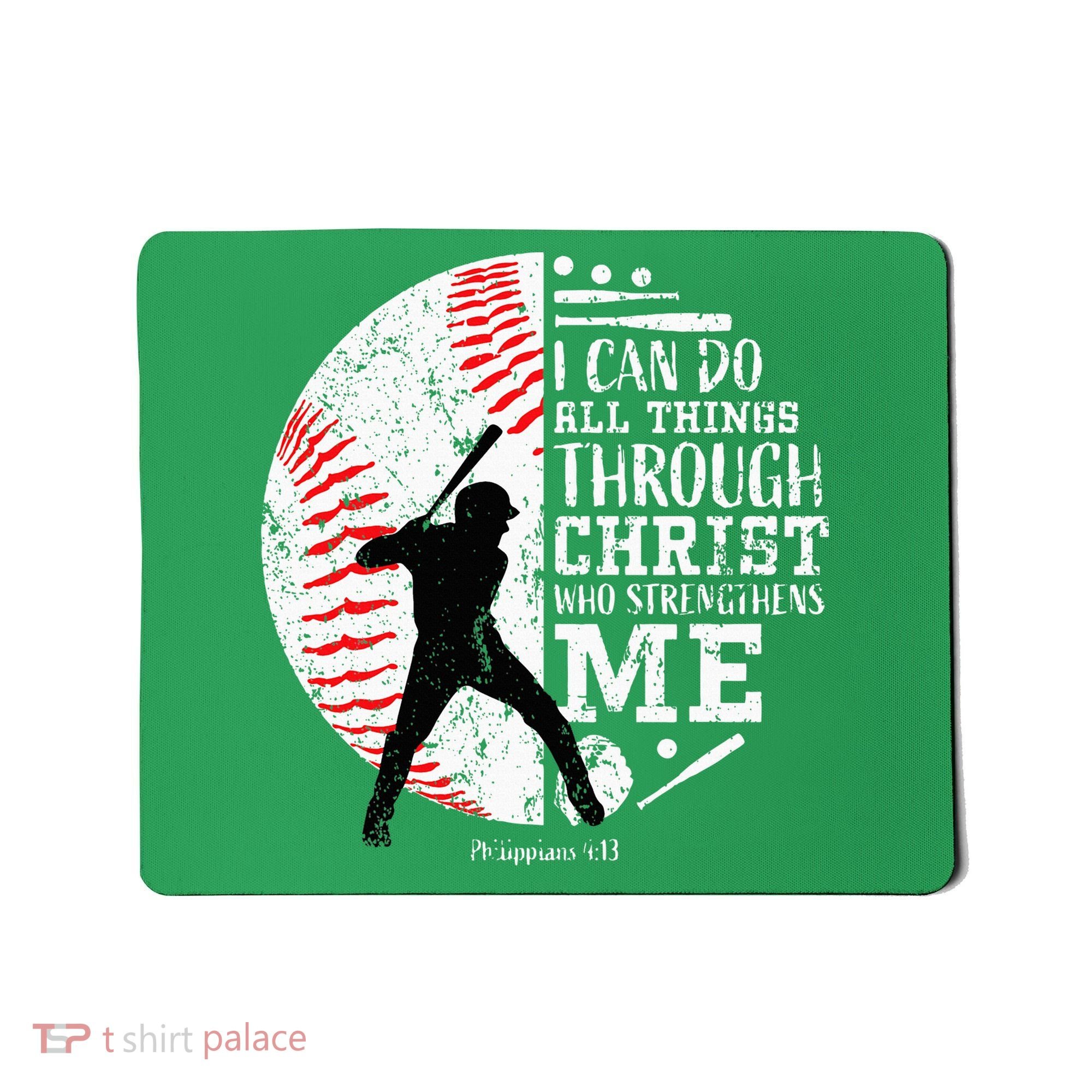 Cool Baseball Player Christian Bible Verse Mousepad