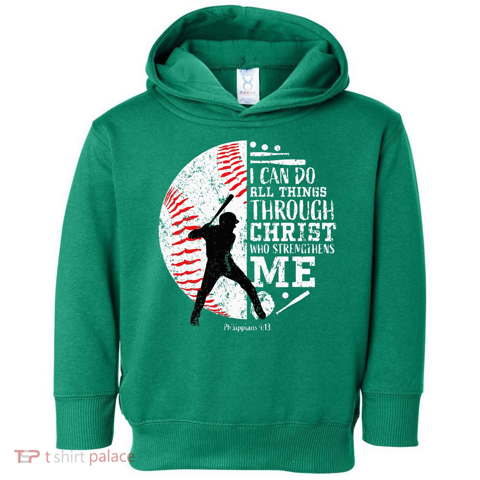Cool Baseball Player Christian Bible Verse Toddler Hoodie