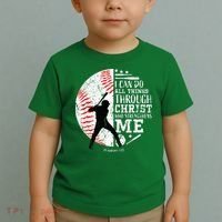 Cool Baseball Player Christian Bible Verse Toddler T-Shirt thumb 2