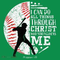 Cool Baseball Player Christian Bible Verse Women's T-Shirt thumb 6
