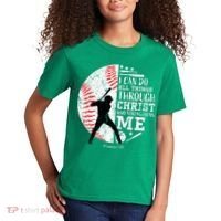 Cool Baseball Player Christian Bible Verse Kids T-Shirt thumb 2