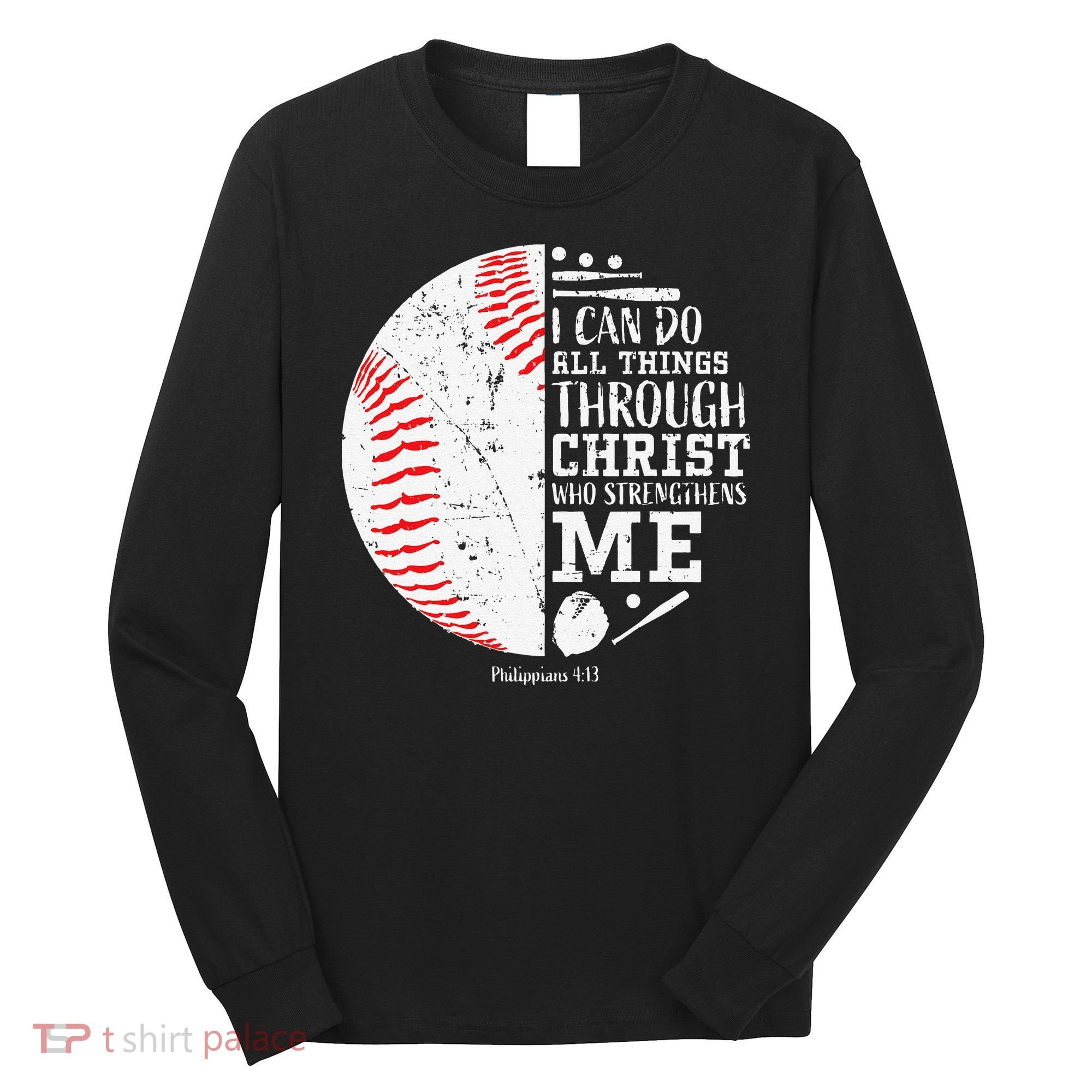 Cool Baseball Player Gifts Christian Bible Verse Long Sleeve Shirt