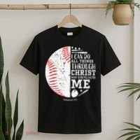 Cool Baseball Player Gifts Christian Bible Verse T-Shirt thumb 2