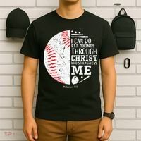 Cool Baseball Player Gifts Christian Bible Verse T-Shirt thumb 6