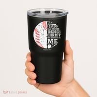 Cool Baseball Player Gifts Christian Bible Verse Tumbler thumb 2