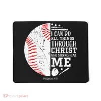 Cool Baseball Player Gifts Christian Bible Verse Mousepad thumb 0