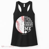 Cool Baseball Player Gifts Christian Bible Verse Women's Tank Top thumb 0