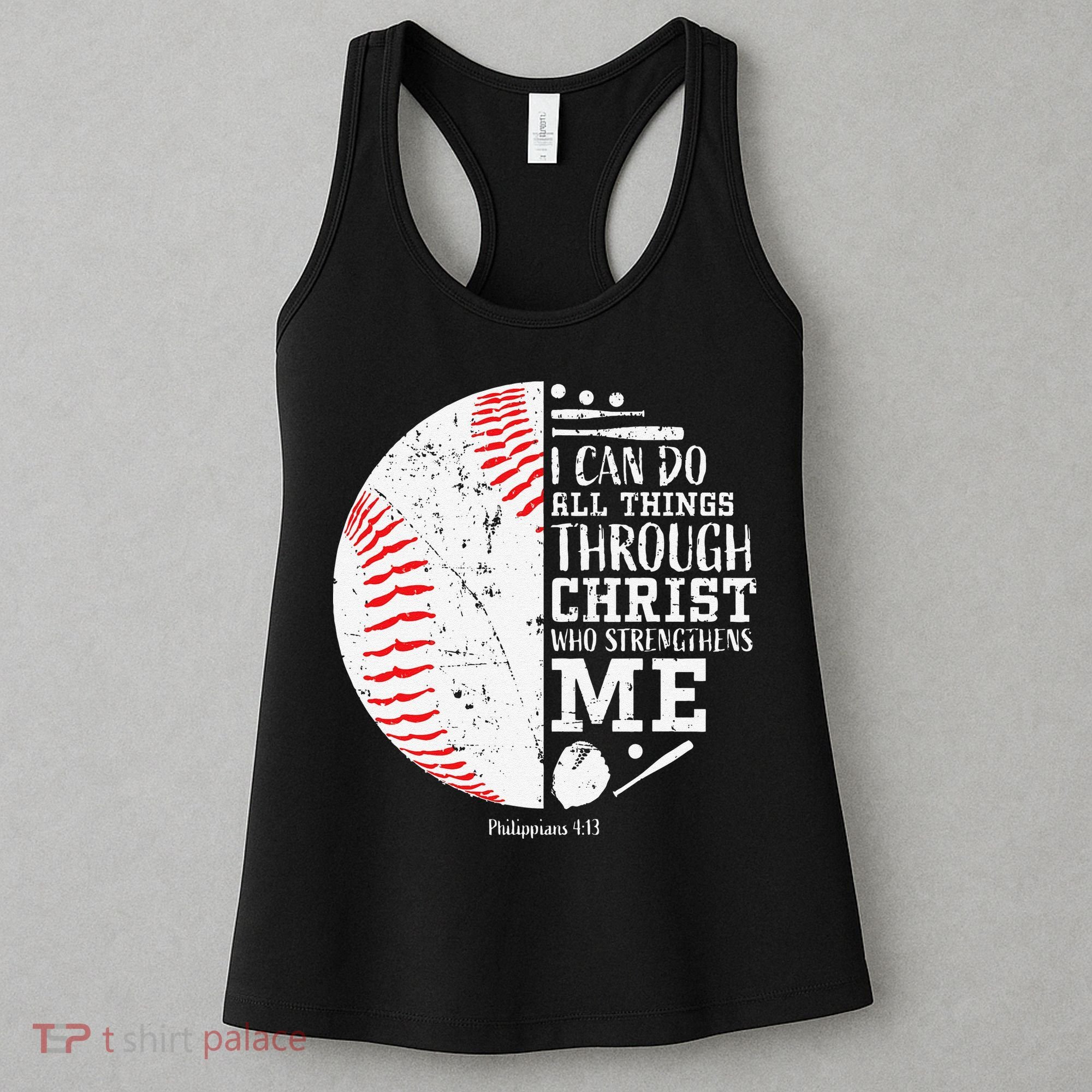Cool Baseball Player Gifts Christian Bible Verse Women's Tank Top