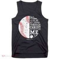Cool Baseball Player Gifts Christian Bible Verse Tank Top thumb 0