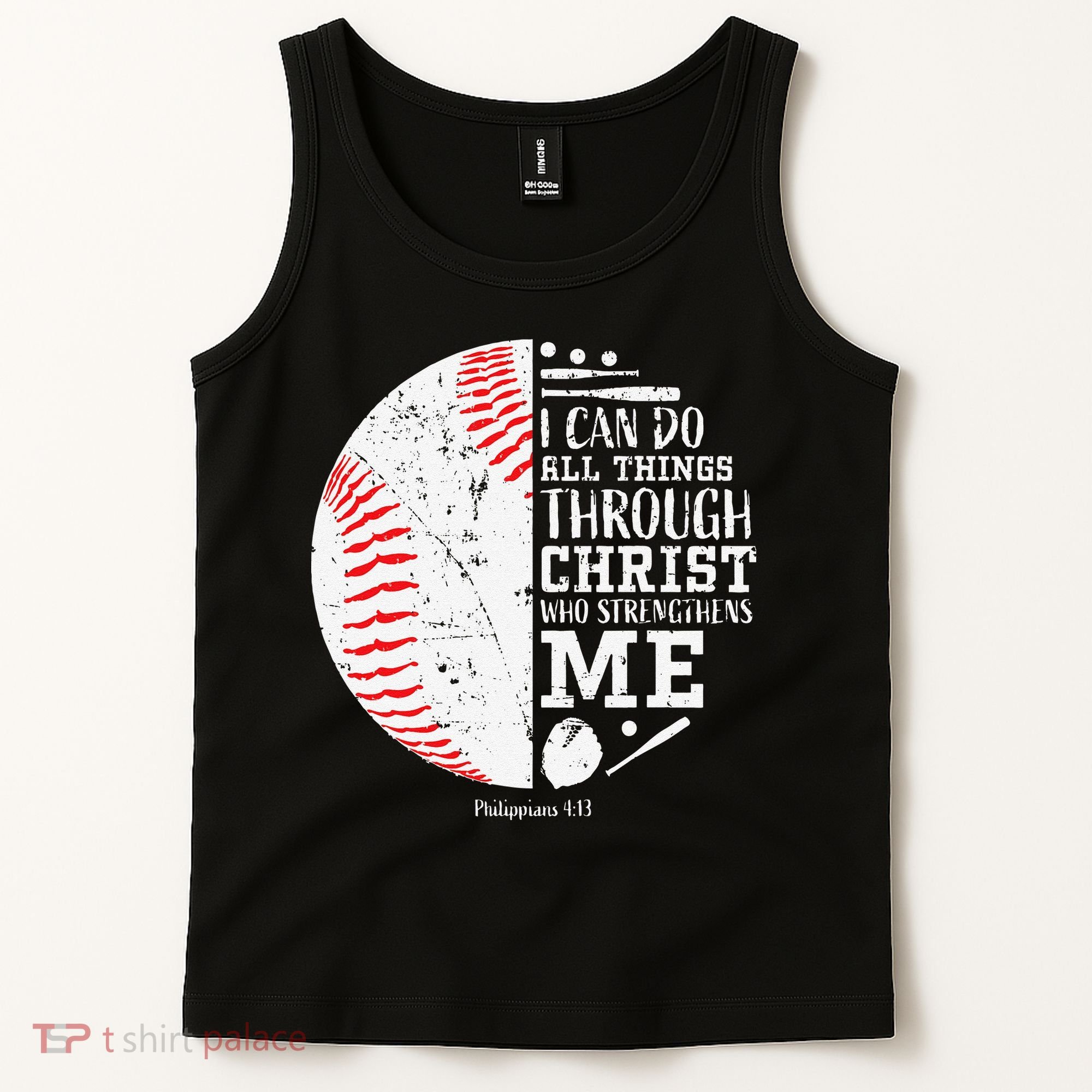 Cool Baseball Player Gifts Christian Bible Verse Tank Top