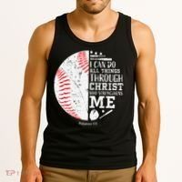 Cool Baseball Player Gifts Christian Bible Verse Tank Top thumb 3