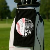 Cool Baseball Player Gifts Christian Bible Verse Golf Towel thumb 2