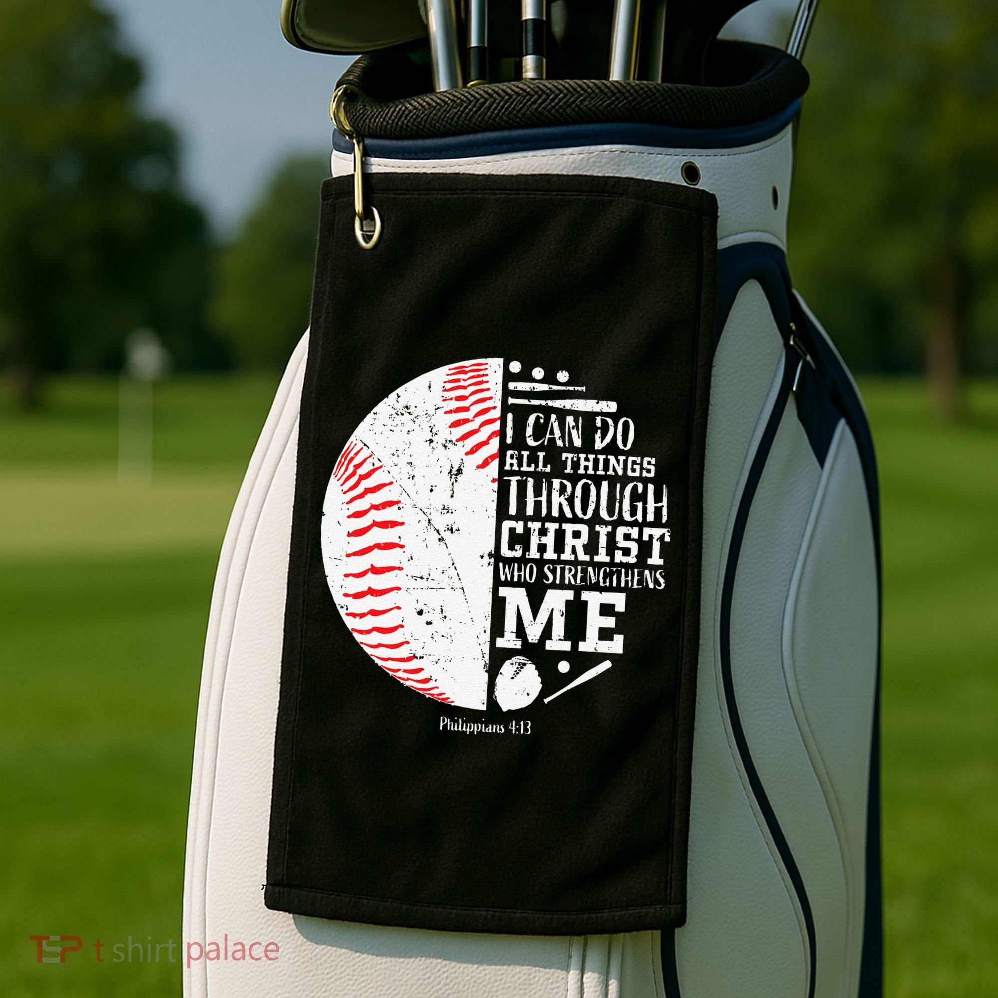 Cool Baseball Player Gifts Christian Bible Verse Golf Towel