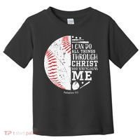 Cool Baseball Player Gifts Christian Bible Verse Toddler T-Shirt thumb 0