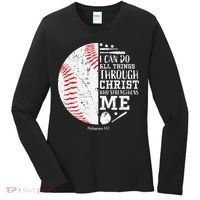 Cool Baseball Player Gifts Christian Bible Verse Women's Long Sleeve Shirt thumb 0