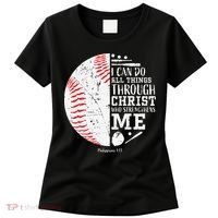Cool Baseball Player Gifts Christian Bible Verse Women's T-Shirt thumb 0