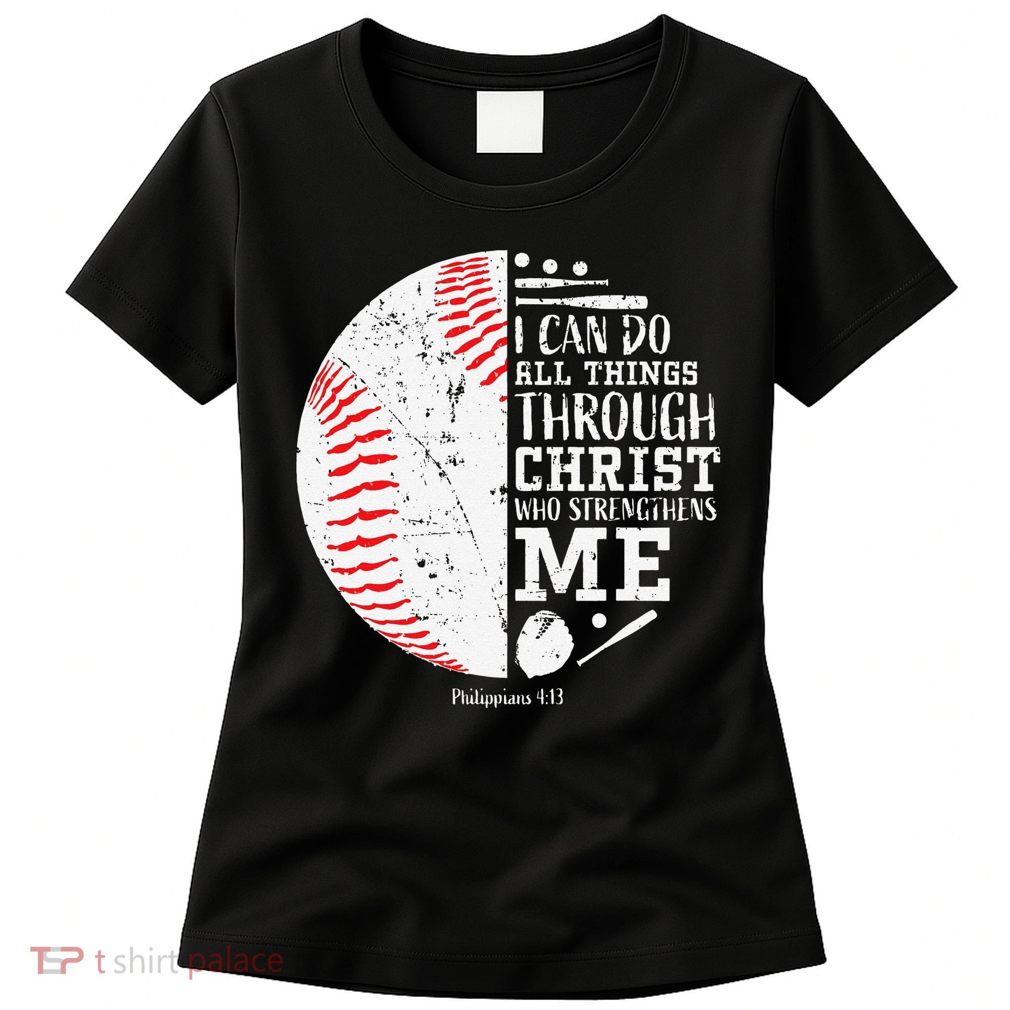 Cool Baseball Player Gifts Christian Bible Verse Women's T-Shirt