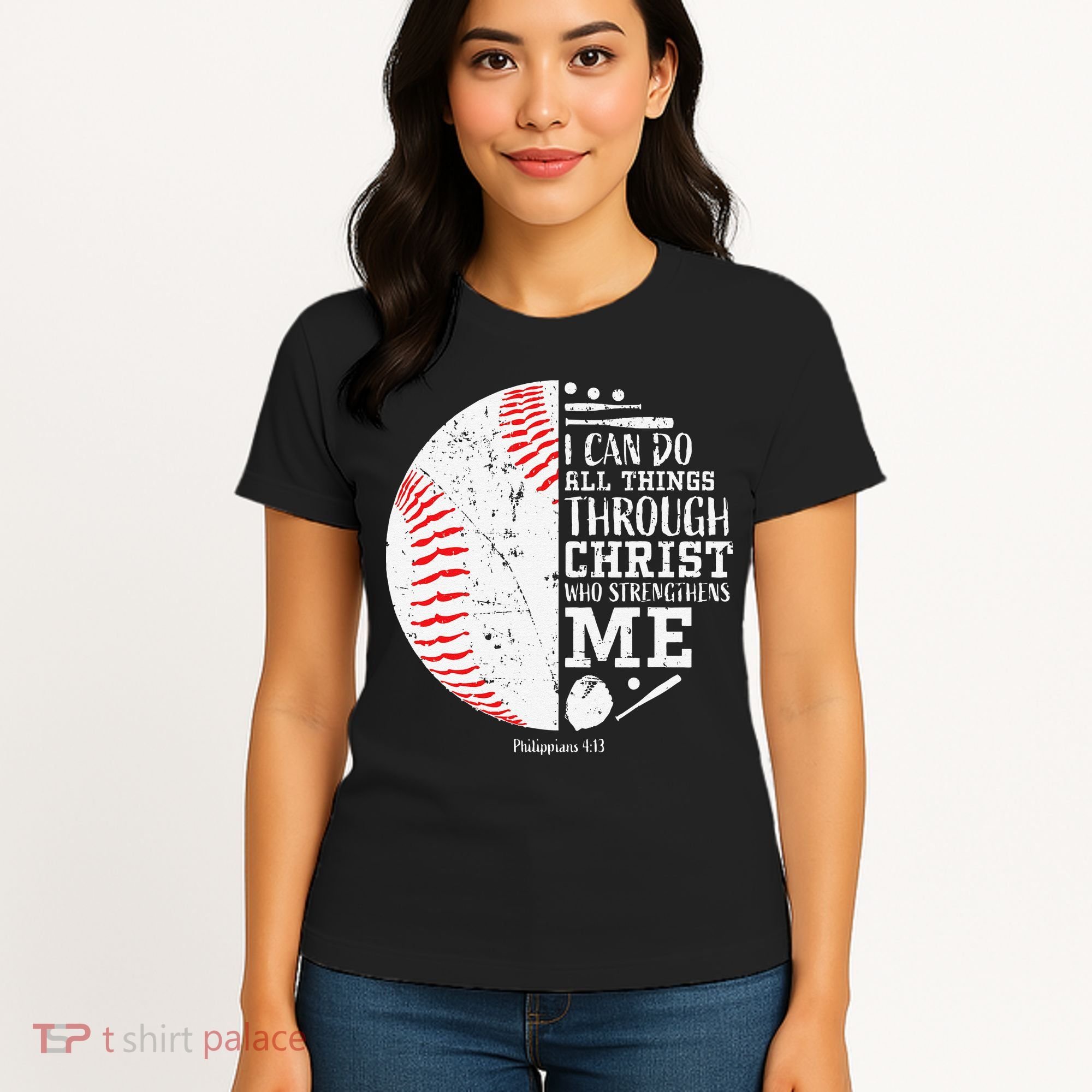 Cool Baseball Player Gifts Christian Bible Verse Women's T-Shirt