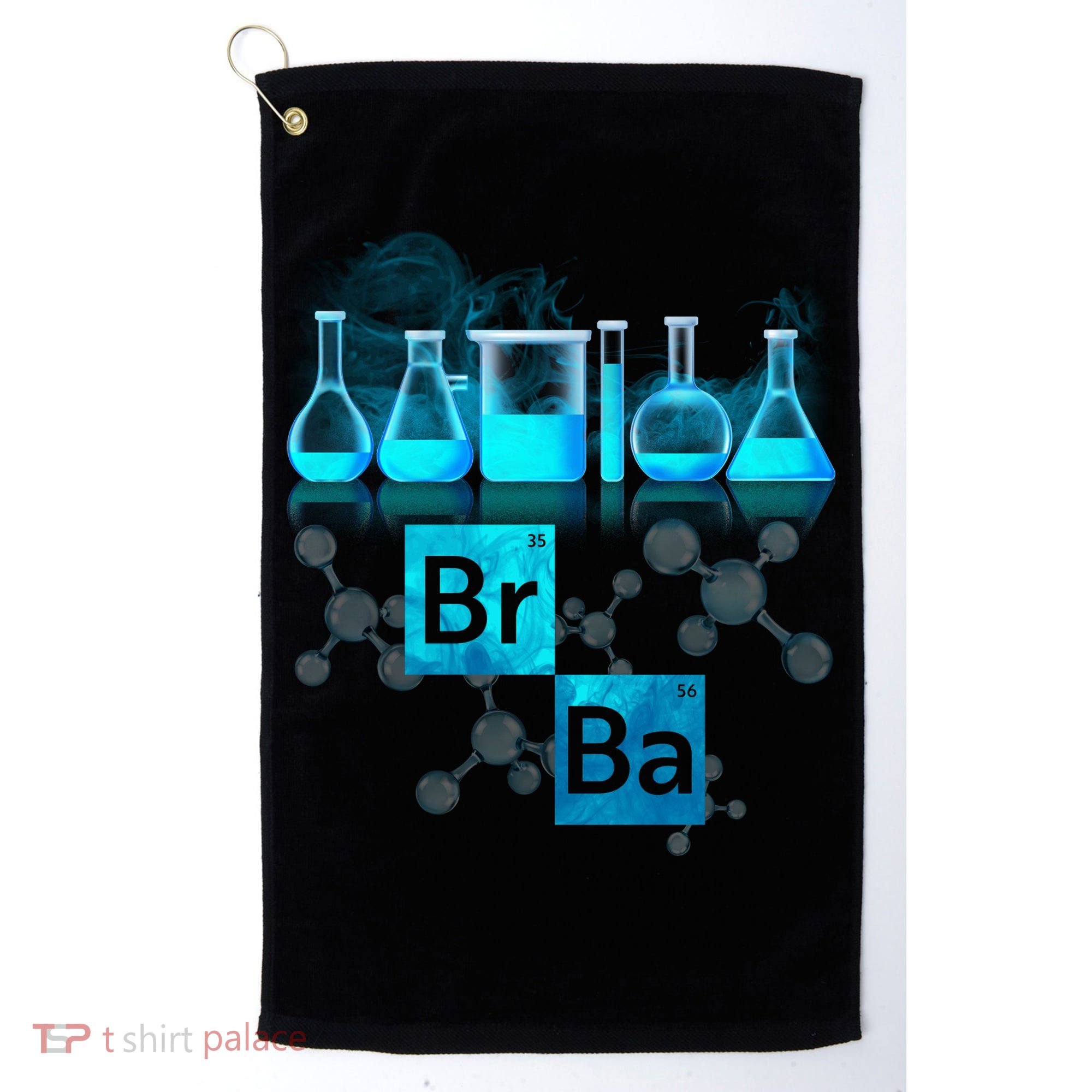 Chemistry Beakers Periodic Table Elements Br Ba Golf Towel