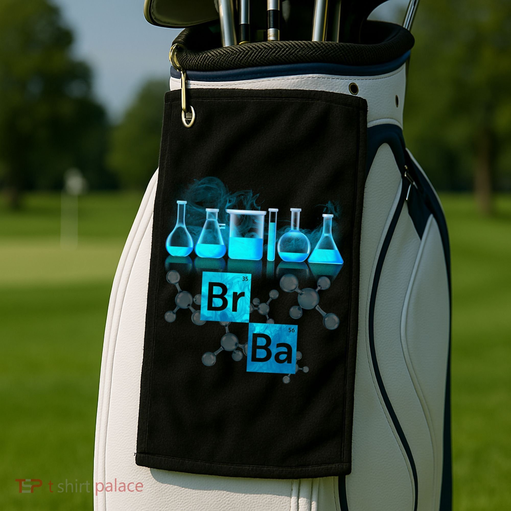 Chemistry Beakers Periodic Table Elements Br Ba Golf Towel