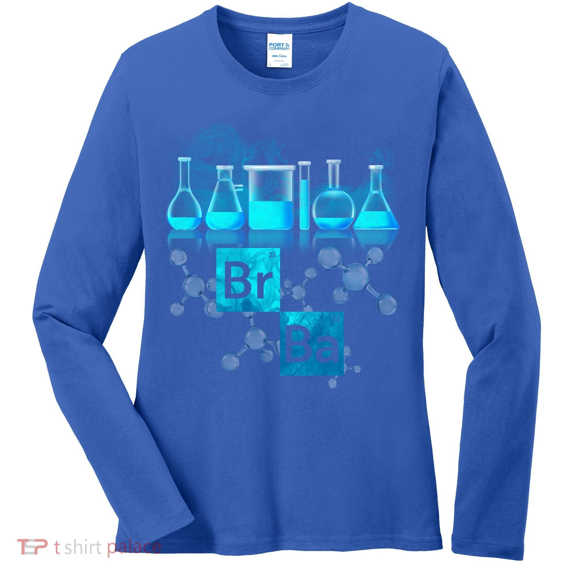Chemistry Beakers Periodic Table Elements Br Ba Women's Long Sleeve Shirt