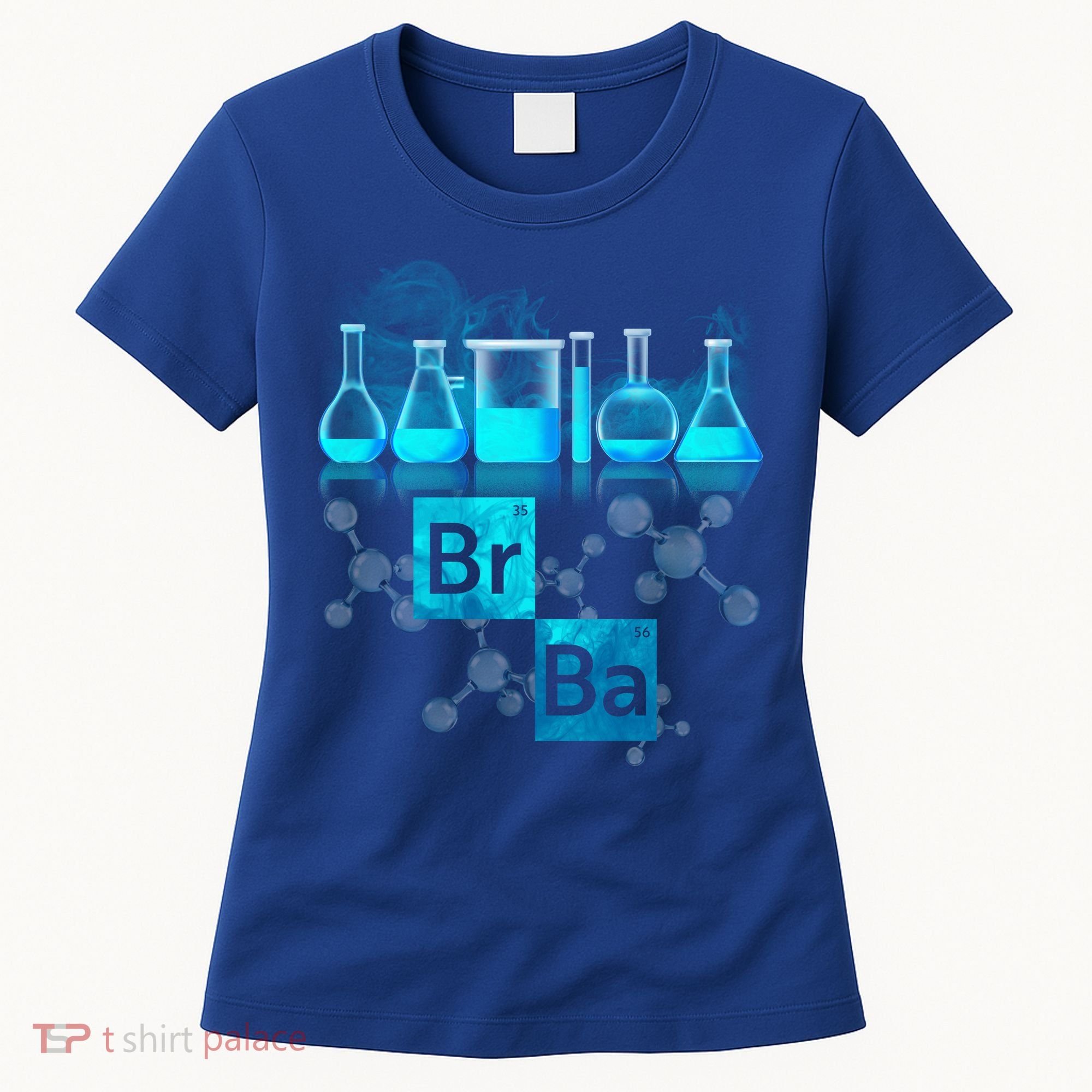 Chemistry Beakers Periodic Table Elements Br Ba Women's T-Shirt