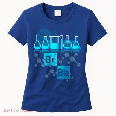 Chemistry Beakers Periodic Table Elements Br Ba Women's T-Shirt