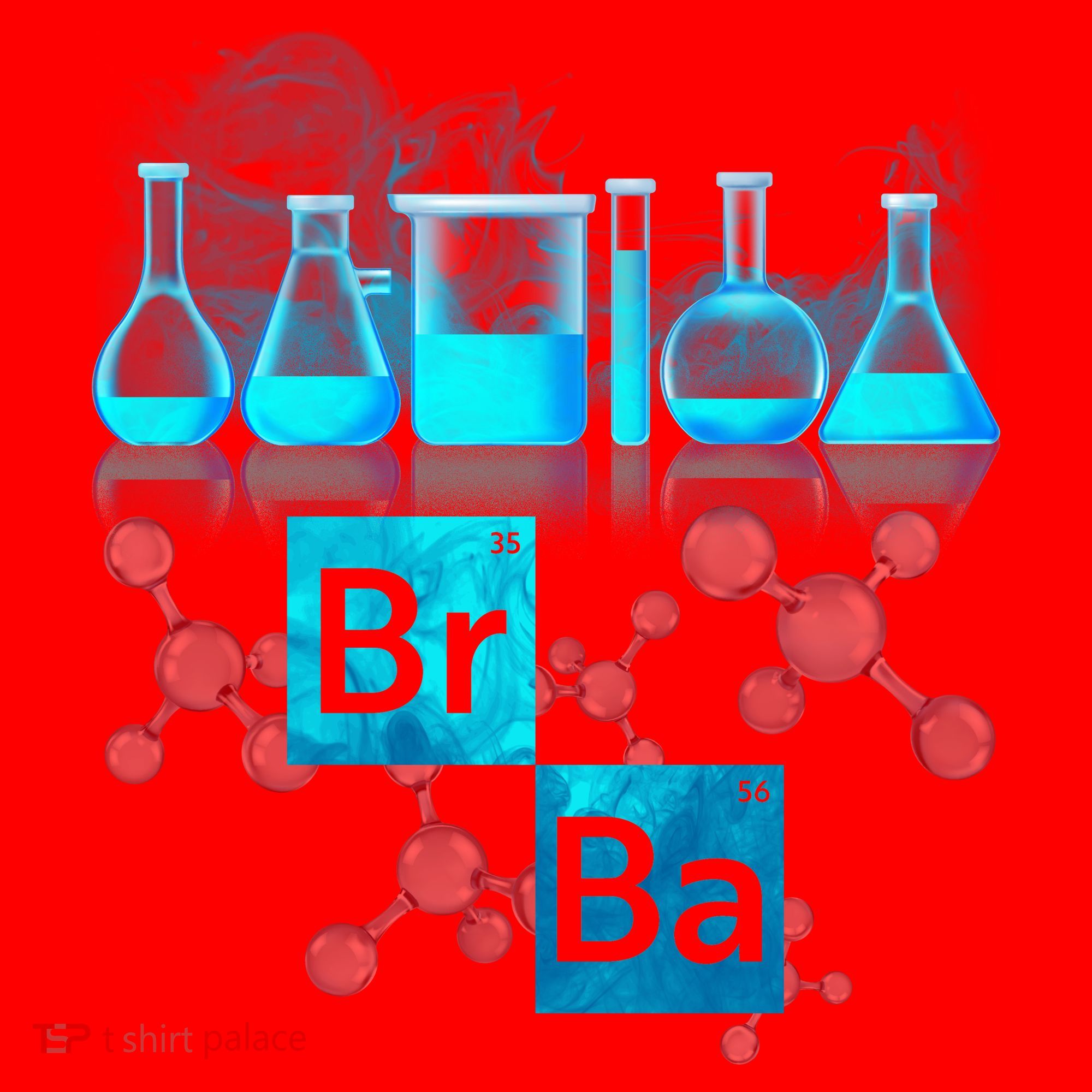 Chemistry Beakers Periodic Table Elements Br Ba Santa Hat