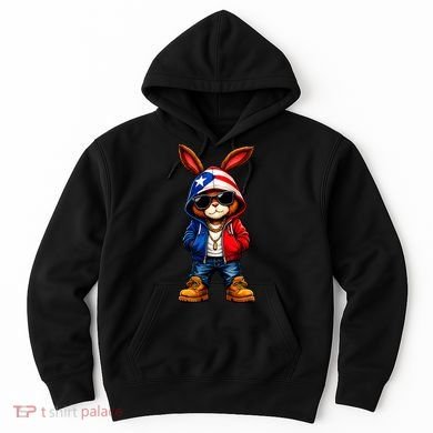 Cool Bunny Puerto Rican Flag Vibes Boricua  Hoodie